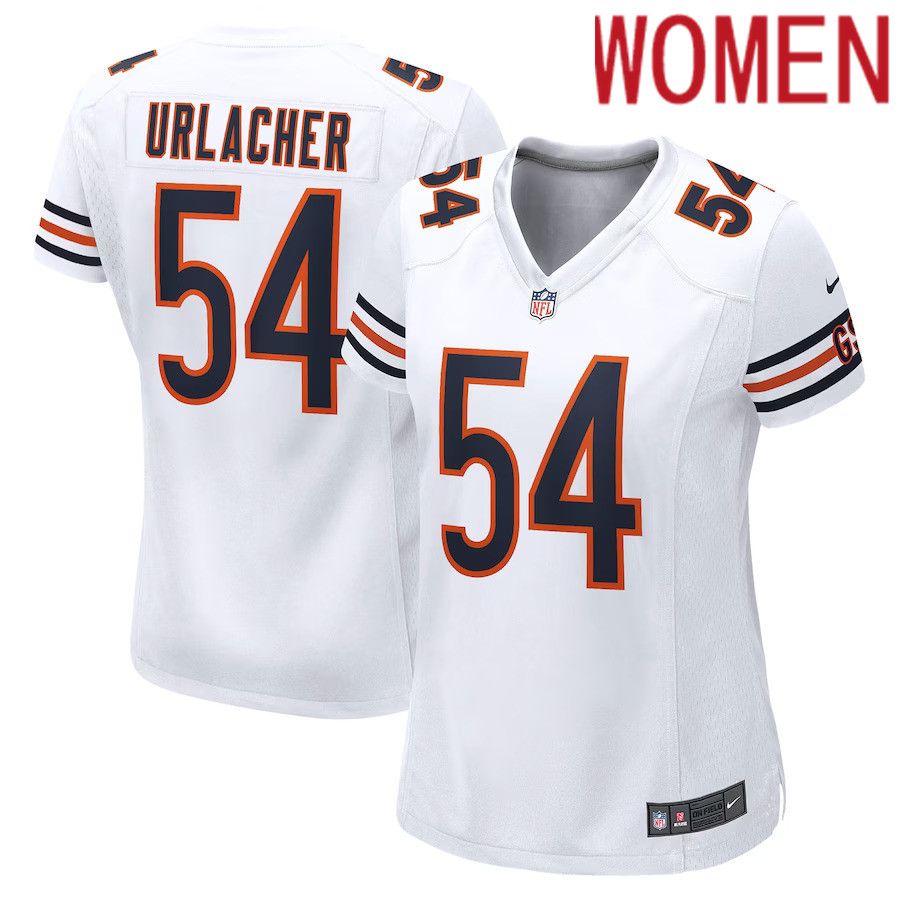 Women Chicago Bears #54 Brian Urlacher Nike White Retired Game NFL Jersey->women nfl jersey->Women Jersey